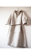 Limitovka - dámske ľanové šaty s riasenými rukávmi